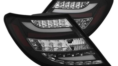 Spyder Auto Black LED Taillights for Mercedes Benz W204 C63 AMG 2008-2011                                     - ALT-YD-MBZC08-LED-BK - Image 4