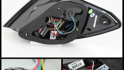 Spyder Auto Black LED Taillights for Mercedes Benz W204 C63 AMG 2008-2011                                     - ALT-YD-MBZC08-LED-BK - Image 2