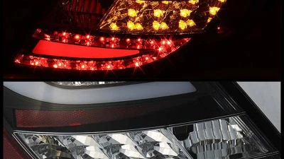 Spyder Auto Black LED Taillights for Mercedes Benz W204 C63 AMG 2008-2011                                     - ALT-YD-MBZC08-LED-BK - Image 3