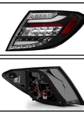 Spyder Auto Black LED Taillights for Mercedes Benz W204 C63 AMG 2011-2014                                     - ALT-YD-MBZC11-LED-BK - Image 2