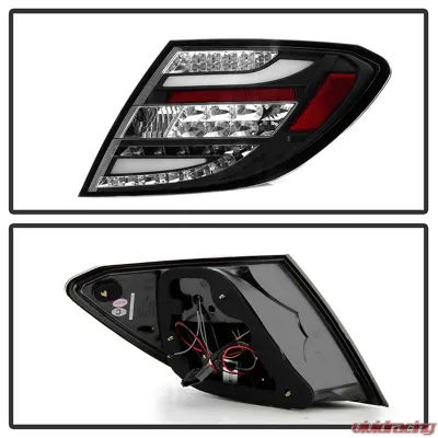 Spyder Auto Black LED Taillights for Mercedes Benz W204 C63 AMG 2011-2014 - ALT-YD-MBZC11-LED-BK