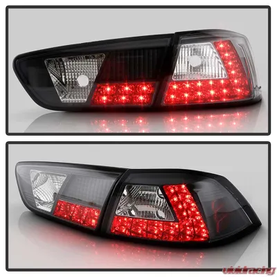 Spyder Auto LED Black Tail Lights for Mitsubishi Lancer Evo X 2008-2009 - ALT-YD-MITEVO1008-LED-BK