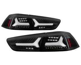 Spyder Auto V2 LED Tail Lights Black for Mitsubishi Lancer Evolution X 2008-2014