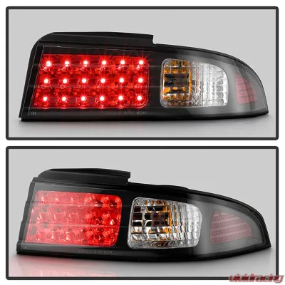 Spyder Auto LED Black Tail Lights for Nissan 240SX 1995-1998, Custom Fit, Durable Design - ALT-YD-N240SX95-LED-BK