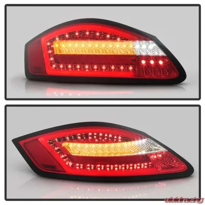 Spyder Auto LED Tail Lights Red Clear for Porsche 987 Boxster Cayman 2005-2008 - ALT-YD-P98705-LED-RC