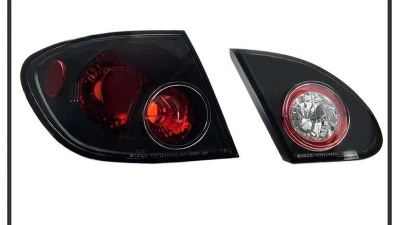 Spyder Auto Altezza Black Tail Lights for Toyota Corolla 2003-2006, LED Design                                     - ALT-YD-TC03-BK - Image 5