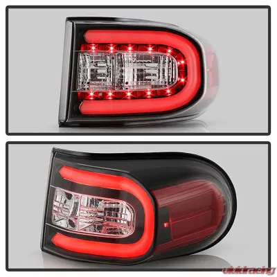 Spyder Auto Black LED Taillights with Light Bar for Toyota FJ Cruiser 2007-2013 - ALT-YD-TFJ07-LBLED-BK