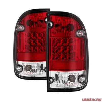 Spyder Auto LED Red/Clear Tail Lights for Toyota Tacoma 1995-2000, Custom Fit - ALT-YD-TT95-LED-RC
