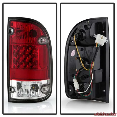 Spyder Auto LED Red/Clear Tail Lights for Toyota Tacoma 1995-2000, Custom Fit - ALT-YD-TT95-LED-RC