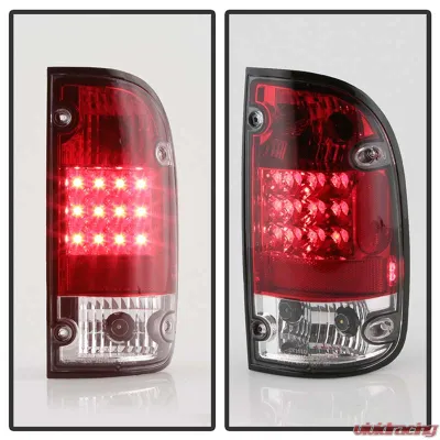 Spyder Auto LED Red/Clear Tail Lights for Toyota Tacoma 1995-2000, Custom Fit - ALT-YD-TT95-LED-RC