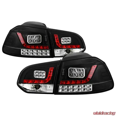 Spyder Auto LED Black Tail Lights for Volkswagen Golf GTI 2010 and Up - ALT-YD-VG10-LED-BK
