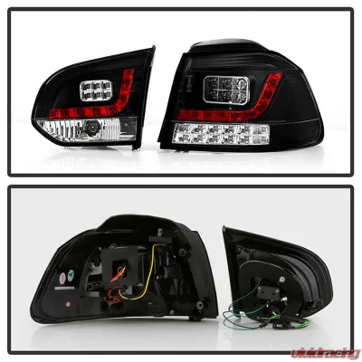 Spyder Auto LED Black Tail Lights for Volkswagen Golf GTI 2010 and Up - ALT-YD-VG10-LED-BK