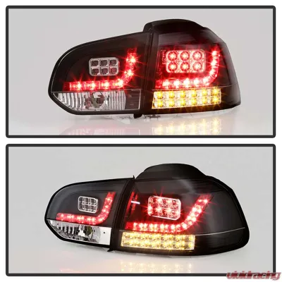Spyder Auto LED Black Tail Lights for Volkswagen Golf GTI 2010 and Up - ALT-YD-VG10-LED-BK