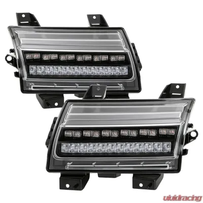 Spyder Auto Full LED Sequential Signal Front Bumper Lights Black Jeep Wrangler 2018-2019 - CBL-YD-JW18-SEQ-BK