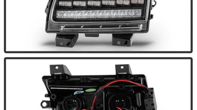 Spyder Auto Full LED Sequential Signal Front Bumper Lights Black Jeep Wrangler 2018-2019                                     - CBL-YD-JW18-SEQ-BK - Image 2