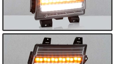 Spyder Auto Full LED Sequential Signal Front Bumper Lights Black Jeep Wrangler 2018-2019                                     - CBL-YD-JW18-SEQ-BK - Image 6