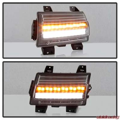 Spyder Auto Full LED Sequential Signal Front Bumper Lights Black Jeep Wrangler 2018-2019 - CBL-YD-JW18-SEQ-BK