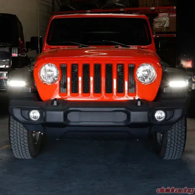Spyder Auto Full LED Sequential Signal Front Bumper Lights Black Jeep Wrangler 2018-2019 - CBL-YD-JW18-SEQ-BK