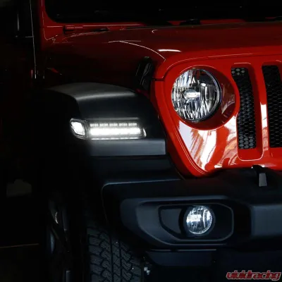 Spyder Auto Full LED Sequential Signal Front Bumper Lights Black Jeep Wrangler 2018-2019 - CBL-YD-JW18-SEQ-BK