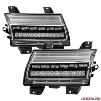 Spyder Auto Full LED Sequential Signal Front Bumper Lights Black Jeep Wrangler 2018-2019 - CBL-YD-JW18LED-SEQ-BK
