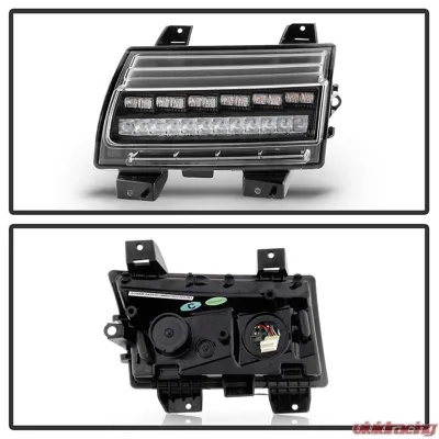 Spyder Auto Full LED Sequential Signal Front Bumper Lights Black Jeep Wrangler 2018-2019 - CBL-YD-JW18LED-SEQ-BK