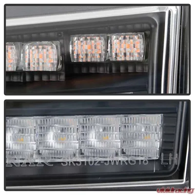 Spyder Auto Full LED Sequential Signal Front Bumper Lights Black Jeep Wrangler 2018-2019 - CBL-YD-JW18LED-SEQ-BK