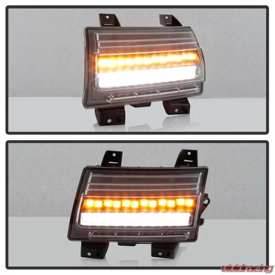 Spyder Auto Full LED Sequential Signal Front Bumper Lights Black Jeep Wrangler 2018-2019 - CBL-YD-JW18LED-SEQ-BK