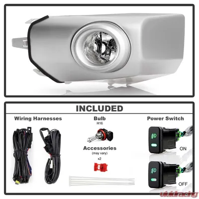 Spyder Auto Clear OEM Style Fog Lights with Switch for 2007-2014 Toyota FJ Cruiser - F-TFJ07-C