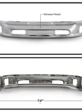 Spyder Auto Front Bumper Chrome w/Fog Light Hole for Dodge Ram 1500 2013-2018                                     - FB-DR13B-FOG-C - Image 2