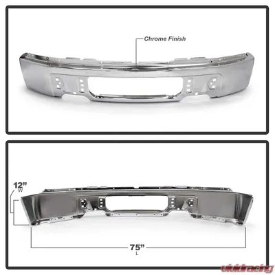 Spyder Auto Front Bumper Chrome for Ford F150 2009-2014, Without Fog Light Hole - FB-FF15009-C