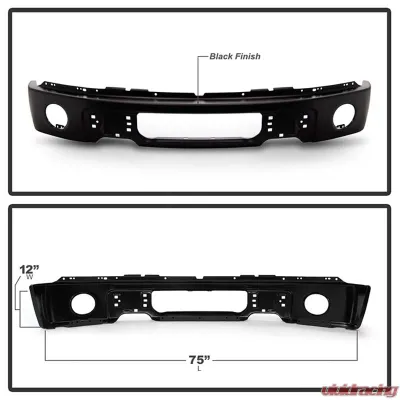 Spyder Auto Front Bumper with Fog Light Hole Black for Ford F150 2009-2014 - FB-FF15009-FOG-BK