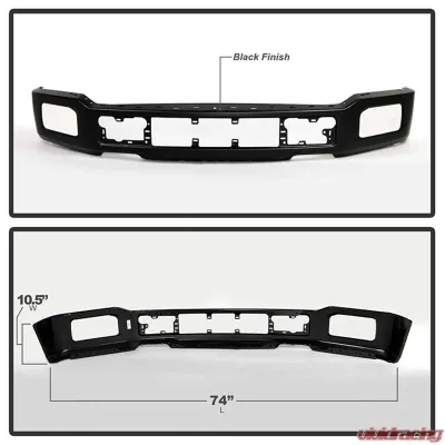 Spyder Auto King Ranch Limited Front Bumper with Fog Light Holes Black Ford F150 2018-2020 - FB-FF15018L-FOG-BK