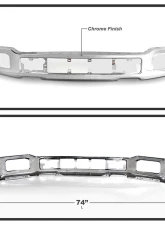 Spyder Auto Front Bumper with Fog Light Holes Chrome for 2018-2020 Ford F150 XLT/Lariat/Platinum                                     - FB-FF15018X-FOG-C - Image 2