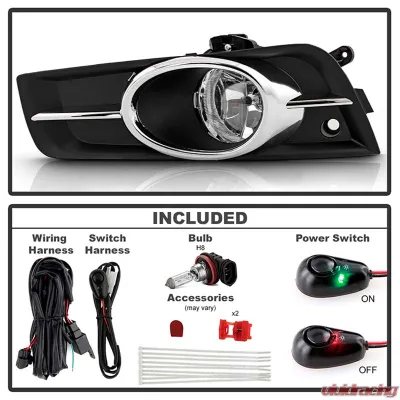 Spyder Auto Clear OEM Fog Lights with Switch for Chevrolet Cruze 2011-2014 Non-Sport - FL-CCRZ2011-C