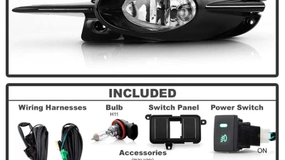 Spyder Auto Clear Fog Lights with Switch for Honda Civic 2-Door 2009-2011                                     - FL-CL-HC09-2D-C - Image 2