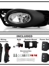 Spyder Auto Clear OEM Fog Lights with Switch for Honda Civic 4-Door 2009-2011                                     - FL-CL-HC09-4D-C - Image 2