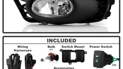 Spyder Auto Clear OEM Fog Lights with Switch for Honda Civic 4-Door 2009-2011                                     - FL-CL-HC09-4D-C - Image 2