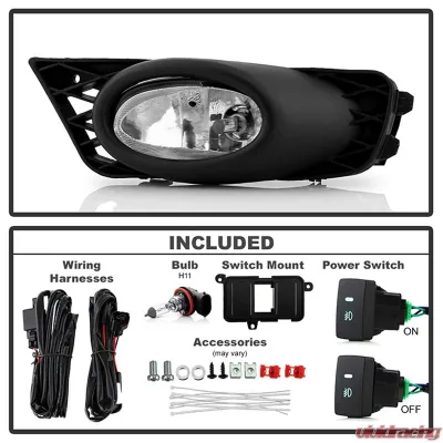 Spyder Auto Clear OEM Fog Lights with Switch for Honda Civic 4-Door 2009-2011 - FL-CL-HC09-4D-C