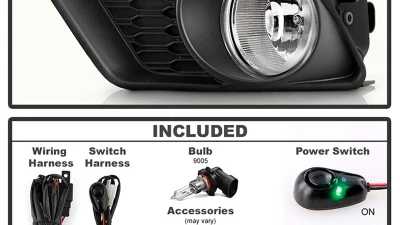 Spyder Auto Clear OEM Style Fog Lights with Switch for Dodge Charger 2011-2014                                     - FL-DCH2011-C - Image 2