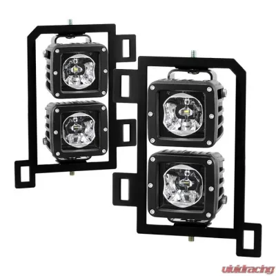 Spyder Auto Full LED Fog Lights with Bracket and Universal Switch for Dodge Ram 1500 2013-2018 - FL-DR13-LED-C