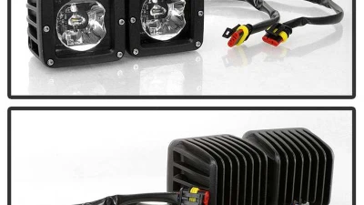 Spyder Auto Full LED Fog Lights with Bracket and Universal Switch for Dodge Ram 1500 2013-2018                                     - FL-DR13-LED-C - Image 3