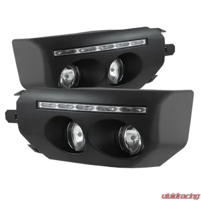 Spyder Auto Black Fog Lights with LED DRL for Toyota FJ Cruiser 2007-2014 - FL-DRL-TFJ07-BK