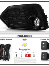 Spyder Auto Full LED Fog Light w/Switch Clear for 2016-2017 Honda Civic 3Dr Hatchback                                     - FL-HC2017-LED-C - Image 2