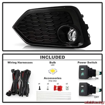 Spyder Auto Full LED Fog Light w/Switch Clear for 2016-2017 Honda Civic 3Dr Hatchback - FL-HC2017-LED-C