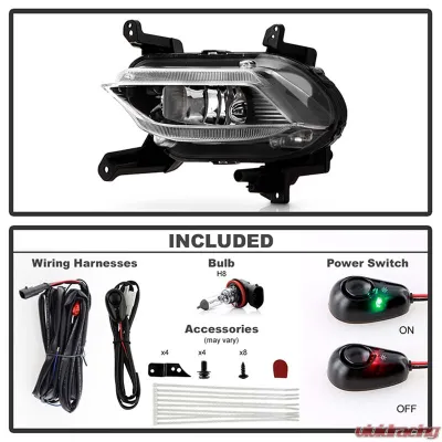 Spyder Auto Clear OEM Style Fog Lights with Switch for Hyundai Santa Fe 2019-2020 - FL-HYSF19-C