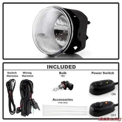 Spyder Auto Clear OEM Fog Lights with Switch for Mitsubishi Raider 2006-2009 - FL-JGC05-C