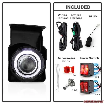 Spyder Auto Halo Projector Clear Fog Lights for GMC Sierra 2003-2006, 4-inch, Clear Lens - FL-P-GS03-HL