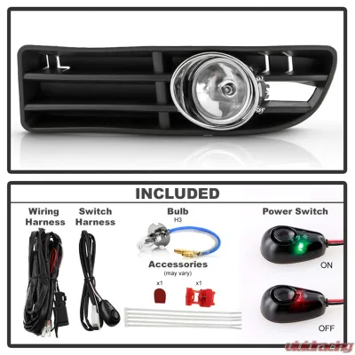 Spyder Auto Clear Fog Lights with Switch for Volkswagen Jetta 1999-2005, OEM Fit - FL-VJ99-C