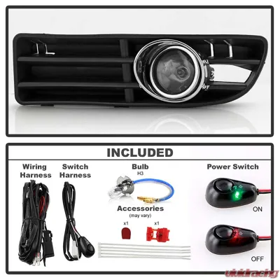 Spyder Auto Smoke OEM Fog Lights with Switch for Volkswagen Jetta 1999-2005 - FL-VJ99-SM
