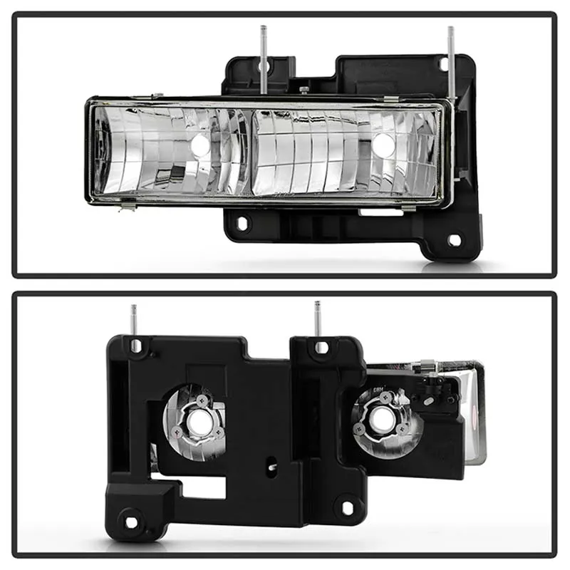 Spyder Auto Chrome Crystal Glass Headlights Chevrolet Tahoe